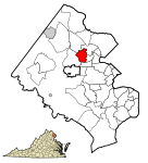 Fairfax County Virginia Incorporated and Unincorporated Areas Vienna highlighted